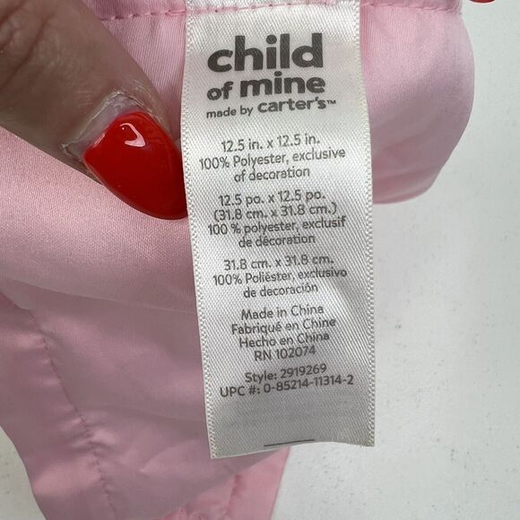 Carters Child of Mine Plush Owl Lovey Pink Heart Dots Security Baby Rattle Satin - Picture 7 of 10